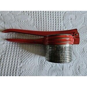 Vintage 1950's Metal Potato Ricer  Masher Strainer Ludington Michigan  USA